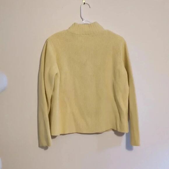 Crazy Horse Knit Yellow zip up floral sweater - Picture 4 of 5